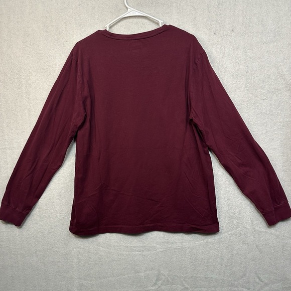 Polo Ralph Lauren Men's Large Custom Slim Fit Pullover Shirt Burgundy Crew Neck - Picture 2 of 8